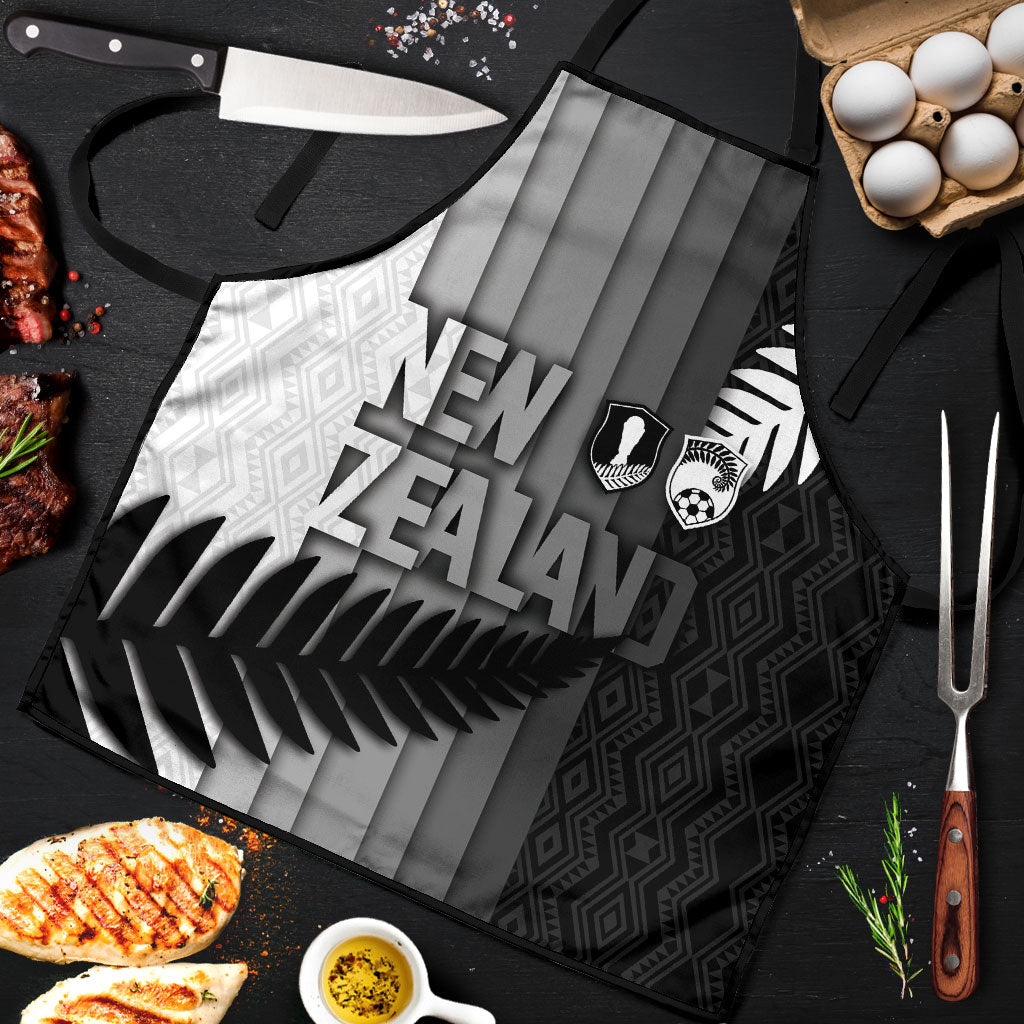 New Zealand Football Apron Silver Fern Maori Pattern Monochrome