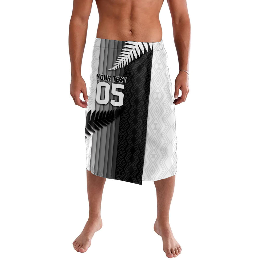 Custom New Zealand Football Lavalava Silver Fern Maori Pattern Monochrome