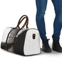 New Zealand Football Travel Bag Silver Fern Maori Pattern Monochrome