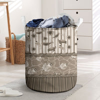 Hawaii Christmas In July Laundry Basket Beige Mele Kalikimaka Sea Animals DT05 Beige - Polynesian Pride