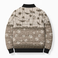 Hawaii Christmas In July Bomber Puffer Jacket Beige Mele Kalikimaka Sea Animals DT05 - Polynesian Pride