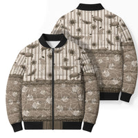 Hawaii Christmas In July Bomber Puffer Jacket Beige Mele Kalikimaka Sea Animals DT05 - Polynesian Pride