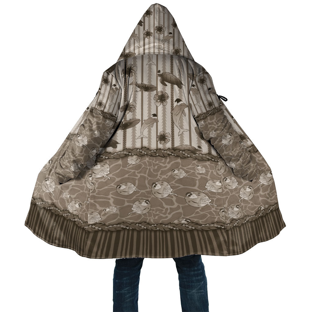 Hawaii Christmas In July Cloak Beige Mele Kalikimaka Sea Animals DT05 Unisex Beige - Polynesian Pride