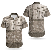 Hawaii Christmas In July Couples Matching Off Shoulder Short Dress and Hawaiian Shirt Beige Mele Kalikimaka Sea Animals DT05 - Polynesian Pride