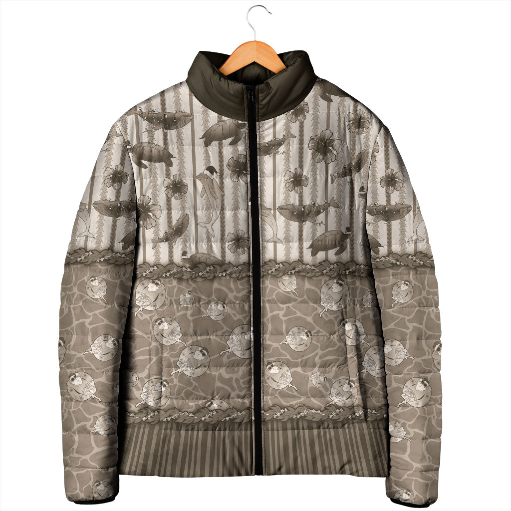 Hawaii Christmas In July Padded Jacket Beige Mele Kalikimaka Sea Animals DT05 - Polynesian Pride
