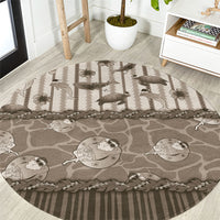 Hawaii Christmas In July Round Carpet Beige Mele Kalikimaka Sea Animals DT05 Beige - Polynesian Pride