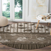 Hawaii Christmas In July Round Carpet Beige Mele Kalikimaka Sea Animals DT05 - Polynesian Pride