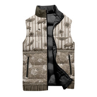 Hawaii Christmas In July Sleeveless Puffer Jacket Beige Mele Kalikimaka Sea Animals DT05 - Polynesian Pride