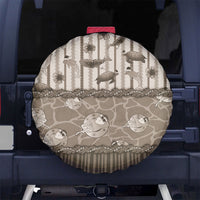 Hawaii Christmas In July Spare Tire Cover Beige Mele Kalikimaka Sea Animals DT05 No hole Beige - Polynesian Pride
