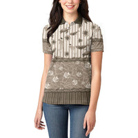 Hawaii Christmas In July Women Polo Shirt Beige Mele Kalikimaka Sea Animals DT05 - Polynesian Pride