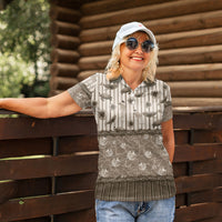Hawaii Christmas In July Women Polo Shirt Beige Mele Kalikimaka Sea Animals DT05 - Polynesian Pride