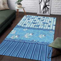 Hawaii Christmas In July Area Rug Sky Blue Mele Kalikimaka Sea Animals DT05 Blue - Polynesian Pride