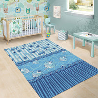 Hawaii Christmas In July Area Rug Sky Blue Mele Kalikimaka Sea Animals DT05 - Polynesian Pride