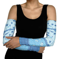 Hawaii Christmas In July Arm Sleeves Sky Blue Mele Kalikimaka Sea Animals DT05 - Polynesian Pride