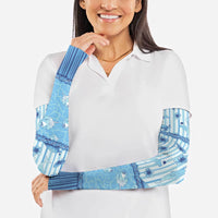 Hawaii Christmas In July Arm Sleeves Sky Blue Mele Kalikimaka Sea Animals DT05 - Polynesian Pride