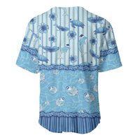 Hawaii Christmas In July Baseball Jersey Sky Blue Mele Kalikimaka Sea Animals DT05 - Polynesian Pride