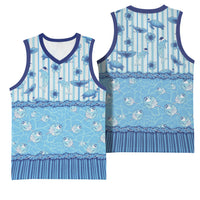 Hawaii Christmas In July Basketball Jersey Sky Blue Mele Kalikimaka Sea Animals