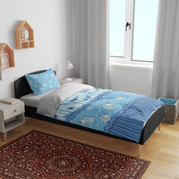 Hawaii Christmas In July Bedding Set Sky Blue Mele Kalikimaka Sea Animals
