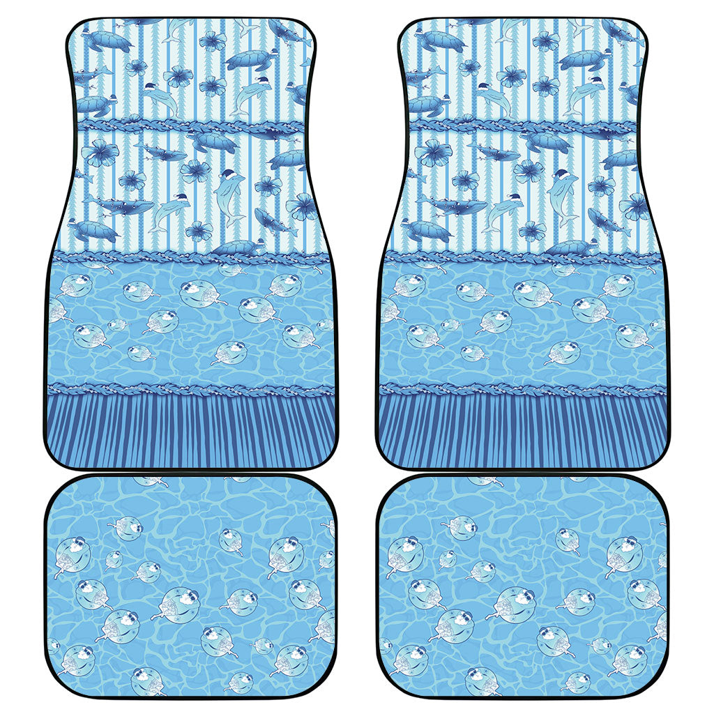 Hawaii Christmas In July Car Mats Sky Blue Mele Kalikimaka Sea Animals DT05 - Polynesian Pride