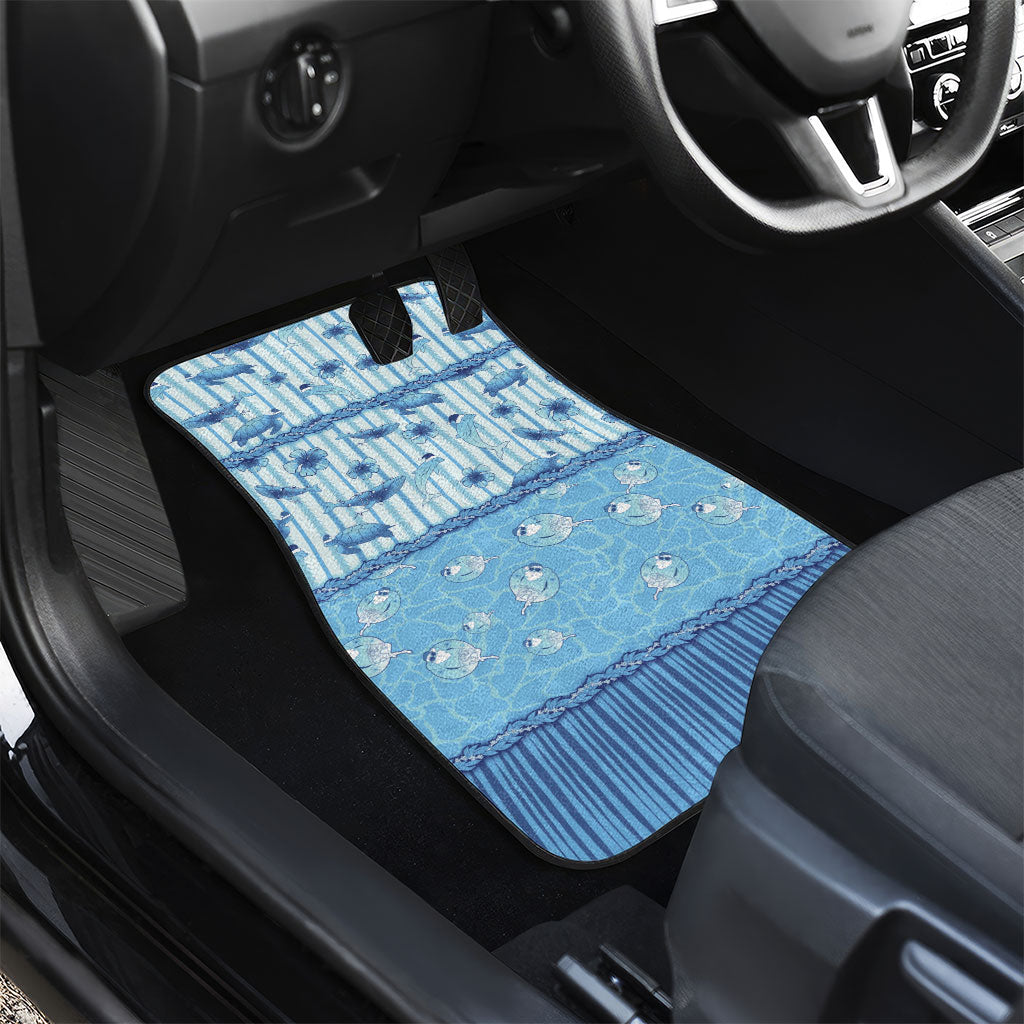 Hawaii Christmas In July Car Mats Sky Blue Mele Kalikimaka Sea Animals DT05 - Polynesian Pride