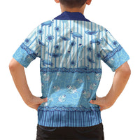 Hawaii Christmas In July Family Matching Off Shoulder Short Dress and Hawaiian Shirt Sky Blue Mele Kalikimaka Sea Animals DT05 - Polynesian Pride