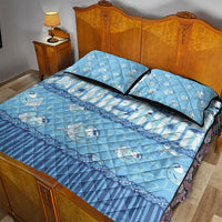 Hawaii Christmas In July Quilt Bed Set Sky Blue Mele Kalikimaka Sea Animals DT05 - Polynesian Pride