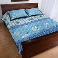 Hawaii Christmas In July Quilt Bed Set Sky Blue Mele Kalikimaka Sea Animals DT05 - Polynesian Pride