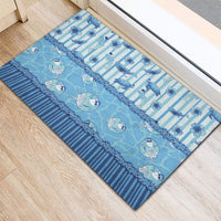 Hawaii Christmas In July Rubber Doormat Sky Blue Mele Kalikimaka Sea Animals DT05 - Polynesian Pride
