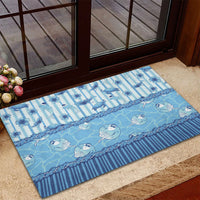 Hawaii Christmas In July Rubber Doormat Sky Blue Mele Kalikimaka Sea Animals DT05 - Polynesian Pride
