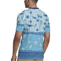 Hawaii Christmas In July Rugby Jersey Sky Blue Mele Kalikimaka Sea Animals DT05 - Polynesian Pride
