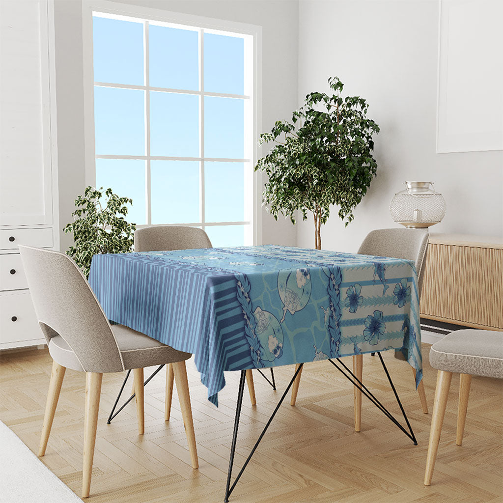 Hawaii Christmas In July Tablecloth Sky Blue Mele Kalikimaka Sea Animals