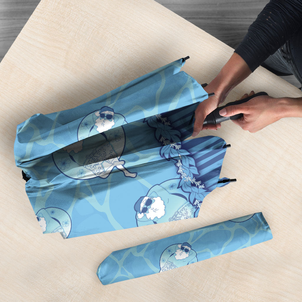 Hawaii Christmas In July Umbrella Sky Blue Mele Kalikimaka Sea Animals DT05 - Polynesian Pride
