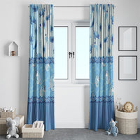 Hawaii Christmas In July Window Curtain Sky Blue Mele Kalikimaka Sea Animals DT05 - Polynesian Pride