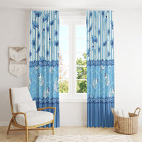 Hawaii Christmas In July Window Curtain Sky Blue Mele Kalikimaka Sea Animals DT05 - Polynesian Pride