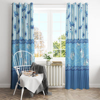 Hawaii Christmas In July Window Curtain Sky Blue Mele Kalikimaka Sea Animals DT05 - Polynesian Pride