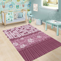 Hawaii Christmas In July Area Rug Dusty Pink Mele Kalikimaka Sea Animals