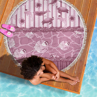 Hawaii Christmas In July Beach Blanket Dusty Pink Mele Kalikimaka Sea Animals DT05 - Polynesian Pride