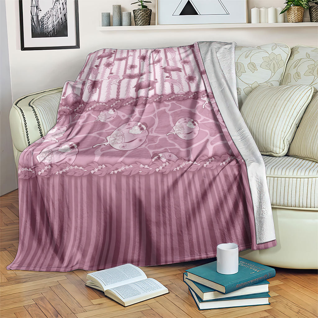 Hawaii Christmas In July Blanket Dusty Pink Mele Kalikimaka Sea Animals DT05 Pink - Polynesian Pride