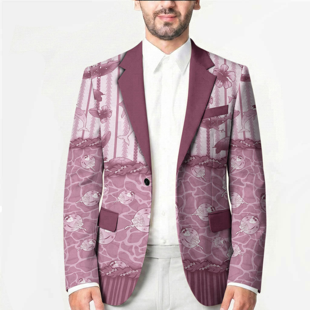 Hawaii Christmas In July Blazer Dusty Pink Mele Kalikimaka Sea Animals DT05 - Polynesian Pride