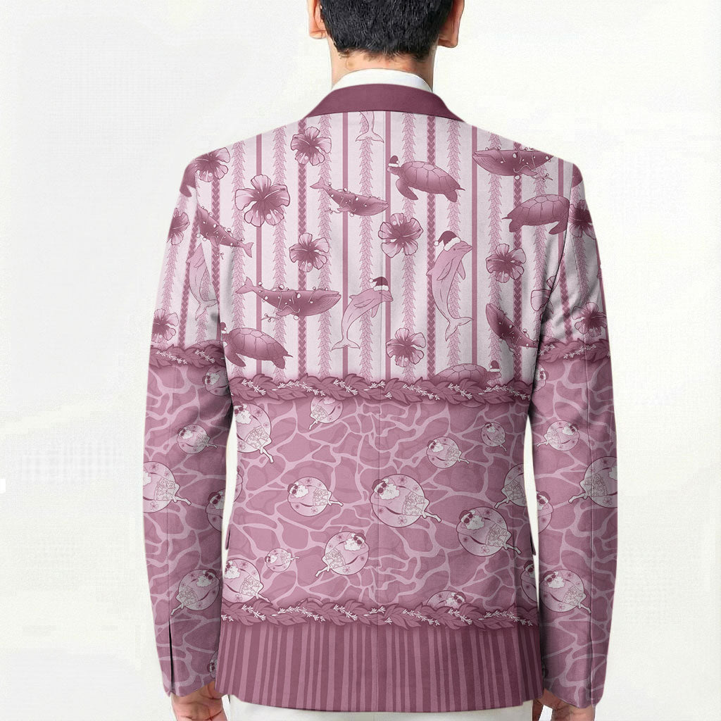 Hawaii Christmas In July Blazer Dusty Pink Mele Kalikimaka Sea Animals DT05 - Polynesian Pride