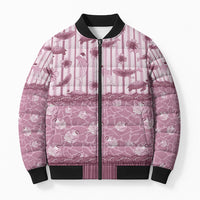 Hawaii Christmas In July Bomber Puffer Jacket Dusty Pink Mele Kalikimaka Sea Animals DT05 Unisex Pink - Polynesian Pride