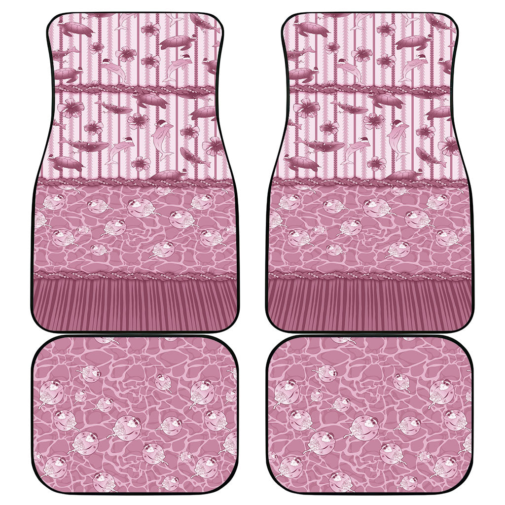 Hawaii Christmas In July Car Mats Dusty Pink Mele Kalikimaka Sea Animals DT05 - Polynesian Pride