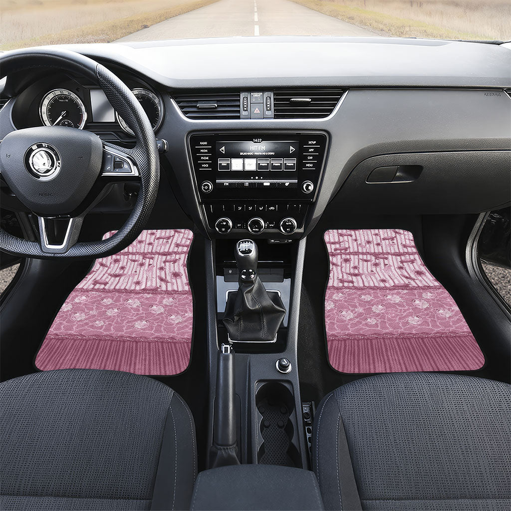 Hawaii Christmas In July Car Mats Dusty Pink Mele Kalikimaka Sea Animals DT05 Set 2pcs - Front Pink - Polynesian Pride