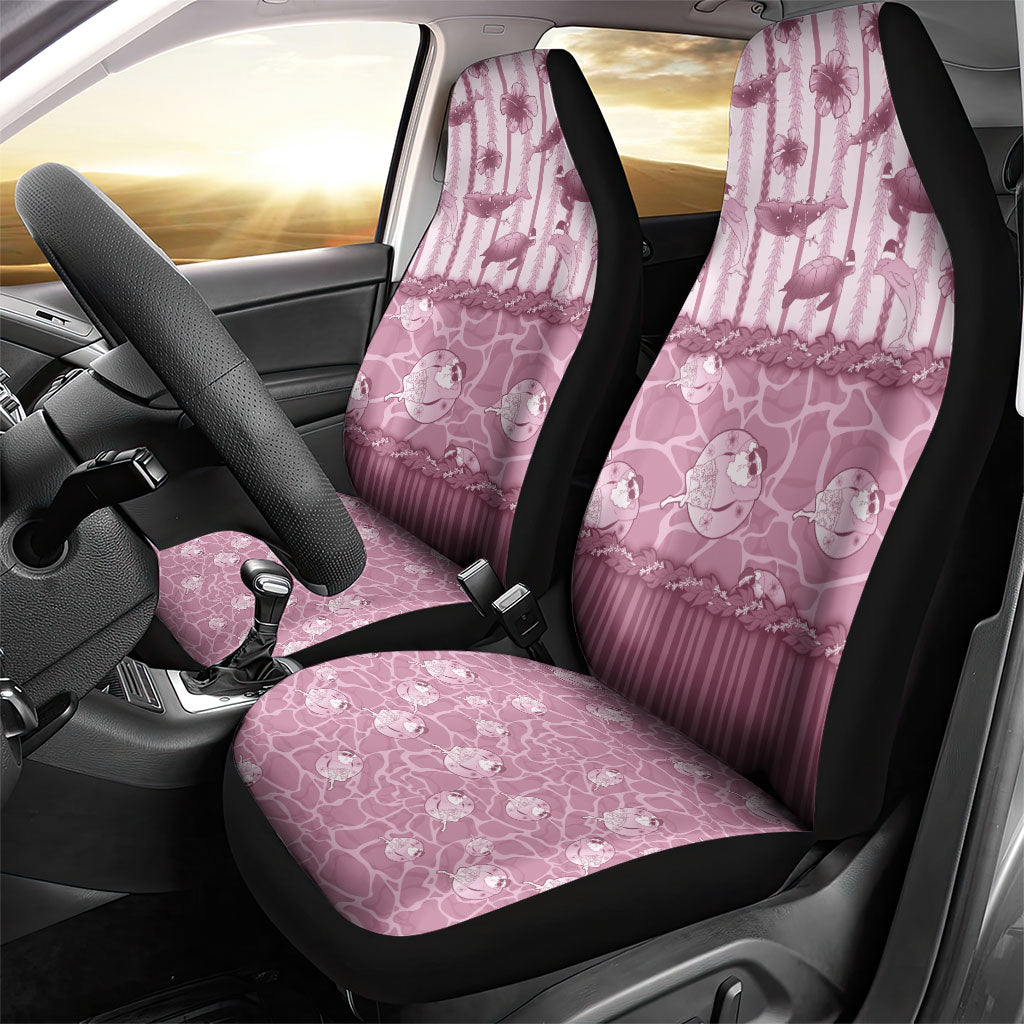 Hawaii Christmas In July Car Seat Cover Dusty Pink Mele Kalikimaka Sea Animals