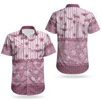 Hawaii Christmas In July Couples Matching Off Shoulder Short Dress and Hawaiian Shirt Dusty Pink Mele Kalikimaka Sea Animals DT05 - Polynesian Pride
