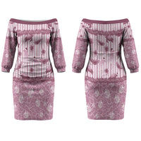 Hawaii Christmas In July Couples Matching Off The Shoulder Long Sleeve Dress and Long Sleeve Button Shirt Dusty Pink Mele Kalikimaka Sea Animals DT05 - Polynesian Pride