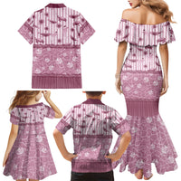 Hawaii Christmas In July Family Matching Mermaid Dress and Hawaiian Shirt Dusty Pink Mele Kalikimaka Sea Animals DT05 - Polynesian Pride