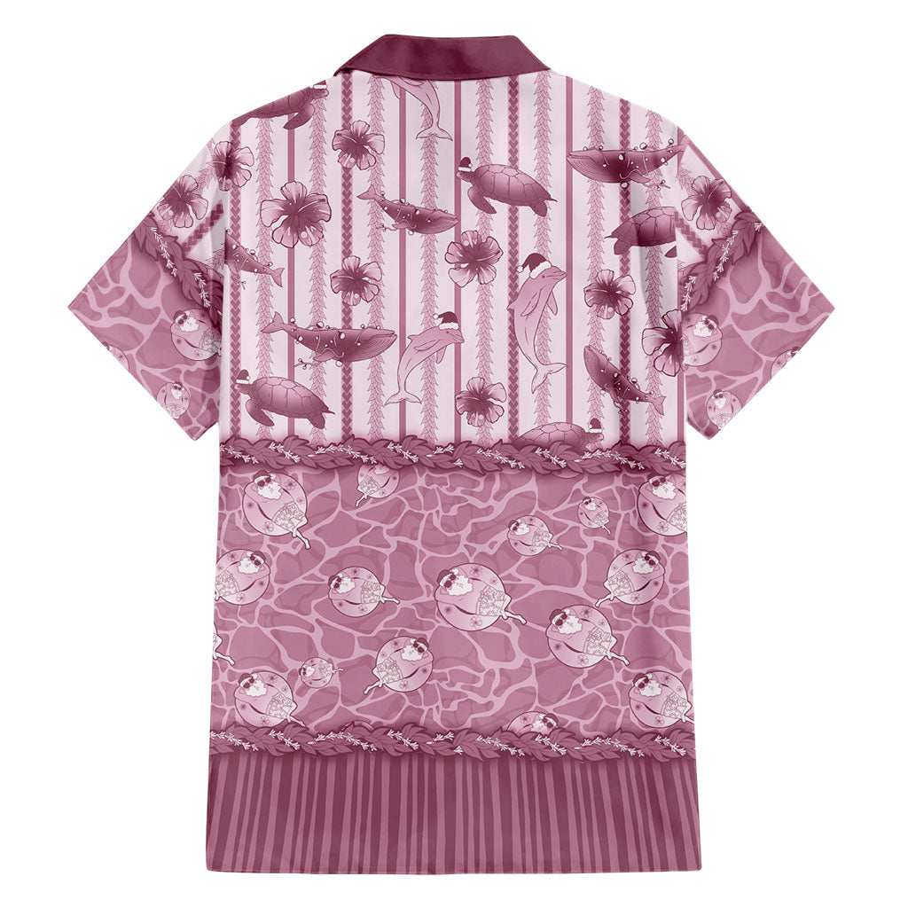Hawaii Christmas In July Family Matching Tank Maxi Dress and Hawaiian Shirt Dusty Pink Mele Kalikimaka Sea Animals DT05 - Polynesian Pride