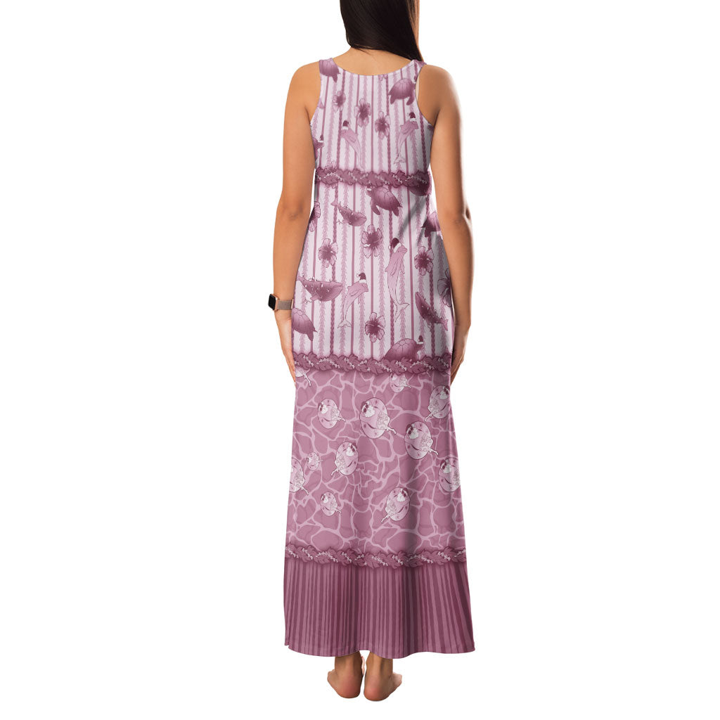 Hawaii Christmas In July Family Matching Tank Maxi Dress and Hawaiian Shirt Dusty Pink Mele Kalikimaka Sea Animals DT05 - Polynesian Pride