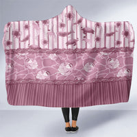 Hawaii Christmas In July Hooded Blanket Dusty Pink Mele Kalikimaka Sea Animals